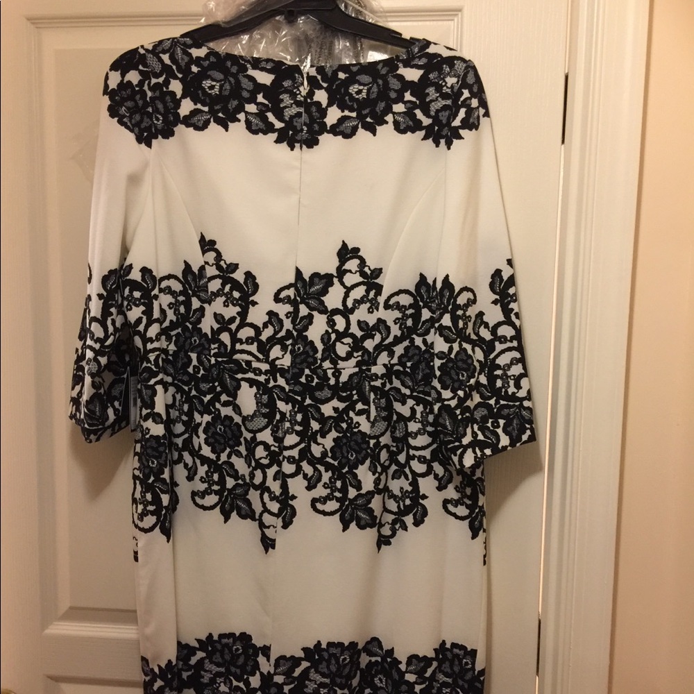 Adrianna Papell Ivory Dress w/ Printed Lace Detail - Picture 5 of 5